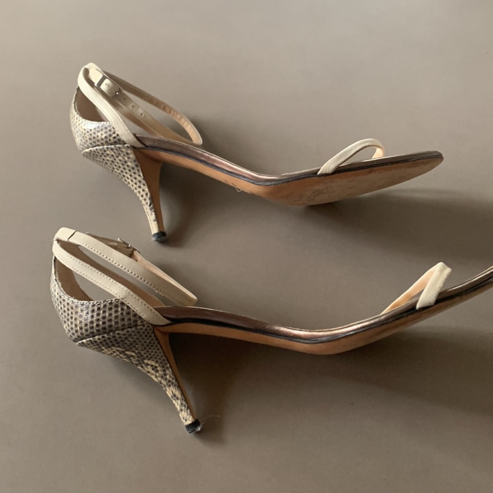 Alain Tondowski Paris snakeskin and creme leather Sandle 38.5 - Picture 5 of 12